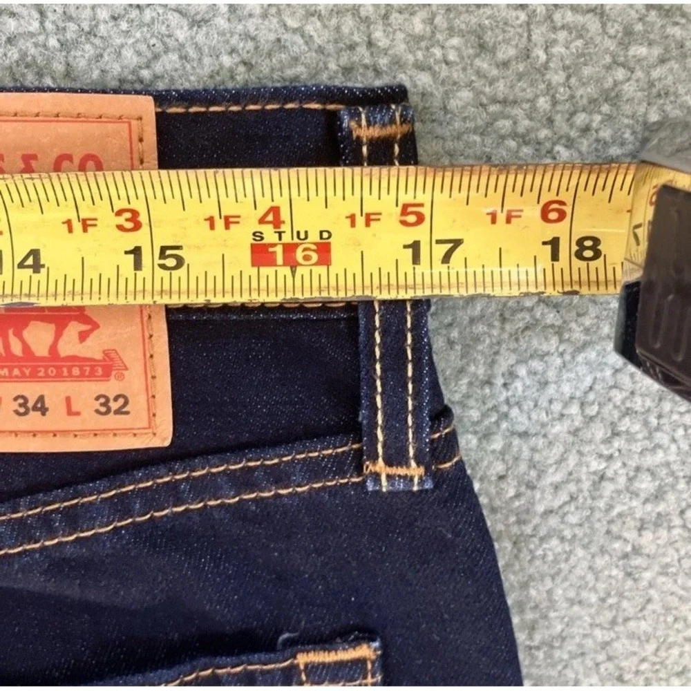 Levi 512 Slim Taper Jeans Mens 34X32 Blue Dark Wash Stretch Flex